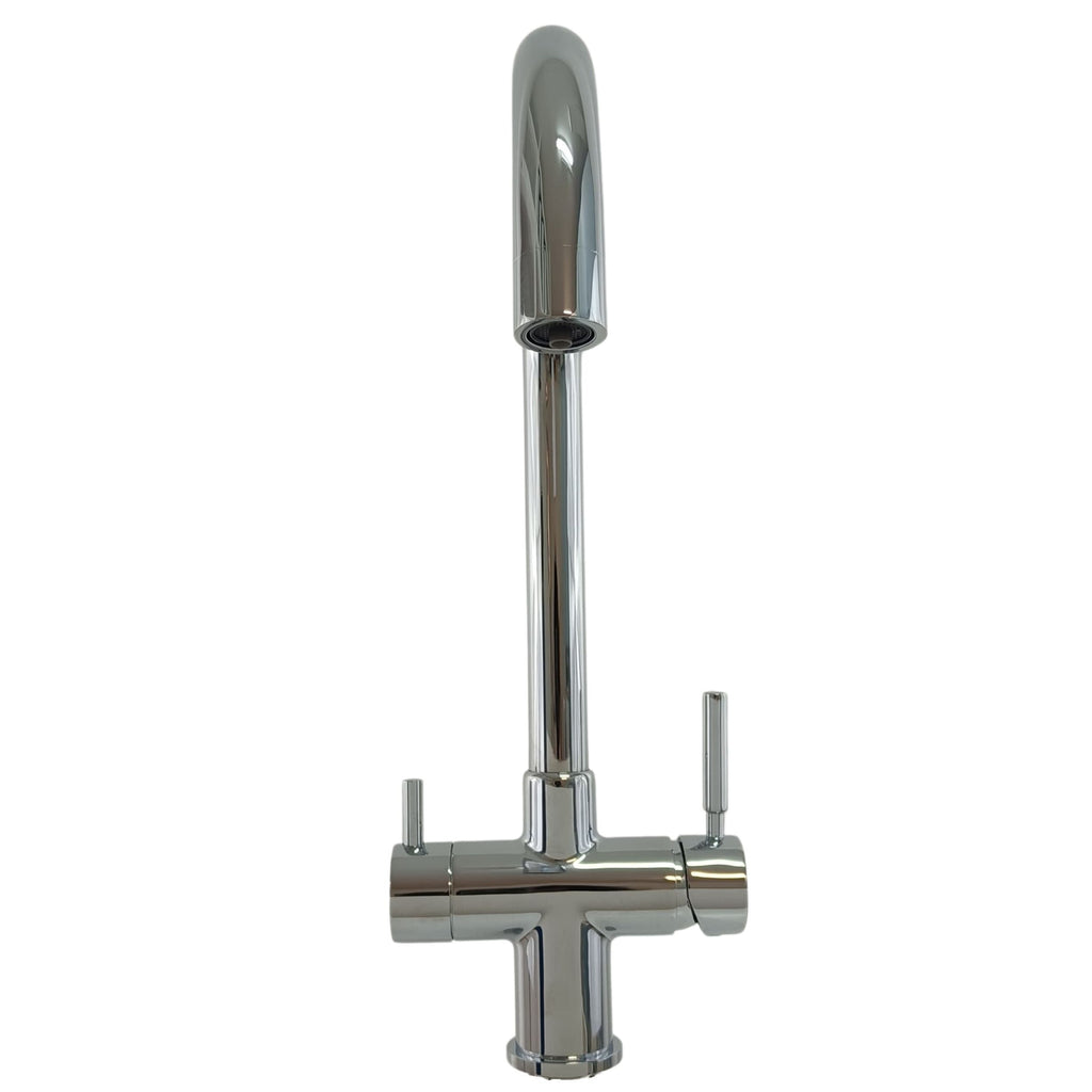 Rubinetto Miscelatore 3 Vie per Depuratore Acqua | Acqua Calda, Fredda e Filtrata Integrata | Design Moderno Cromo
