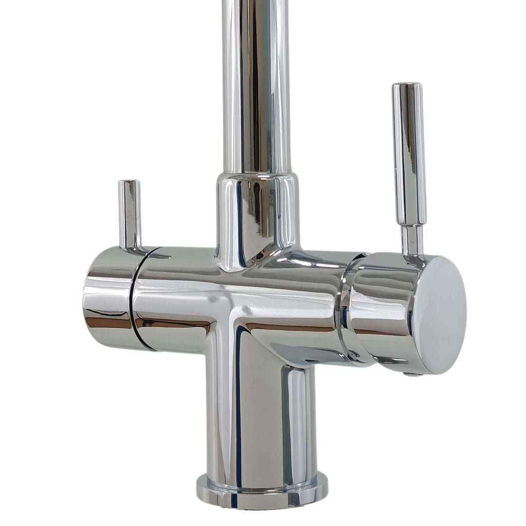 Rubinetto Miscelatore 3 Vie per Depuratore Acqua | Acqua Calda, Fredda e Filtrata Integrata | Design Moderno Cromo
