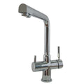 Rubinetto 3 Vie Canna Angolare a Squadra | Miscelatore Ottone Massiccio | Acqua Depurata e di Rete | Design Moderno Cromo